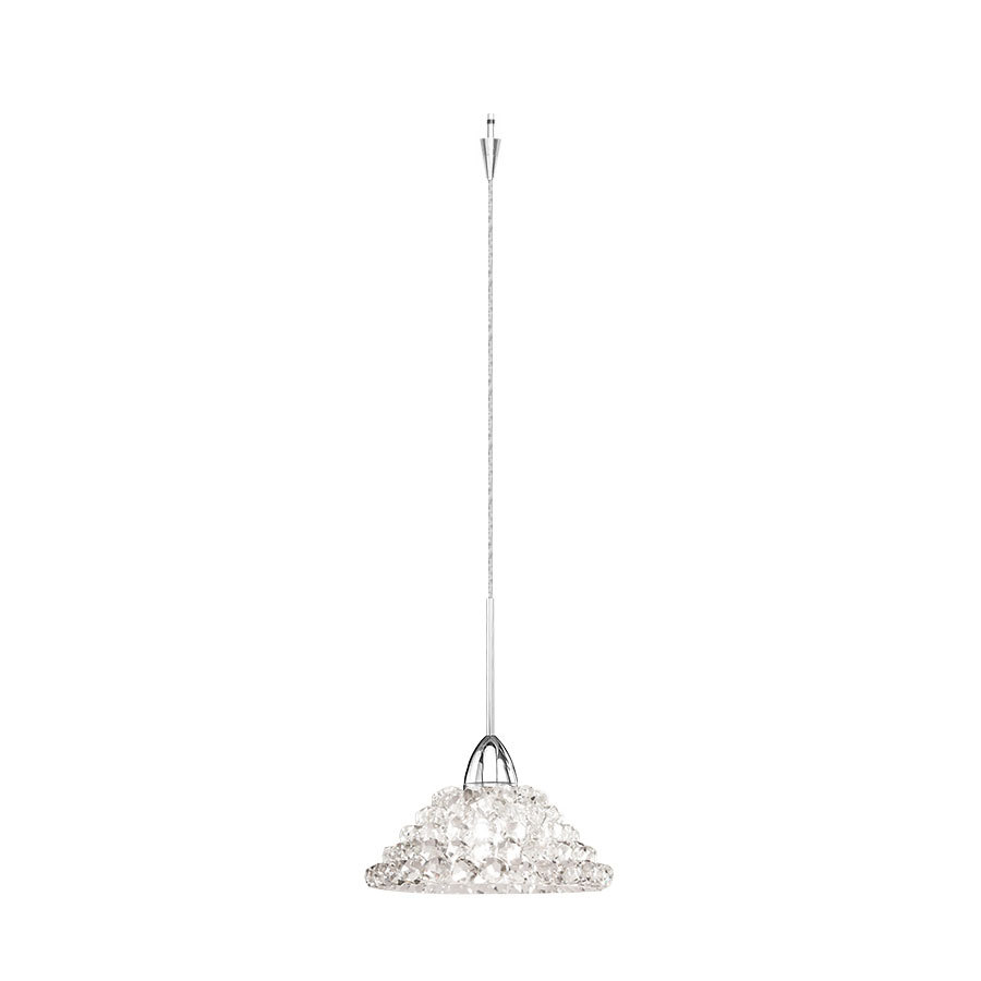 Giselle LED 1 Light Quick Connect Pendant with Clear Diamond Crystals in Chrome