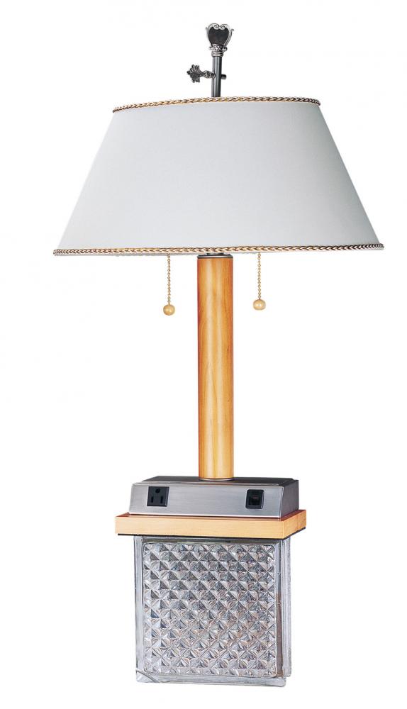 60WX2 DESK LAMP W/OUTLET & JACK