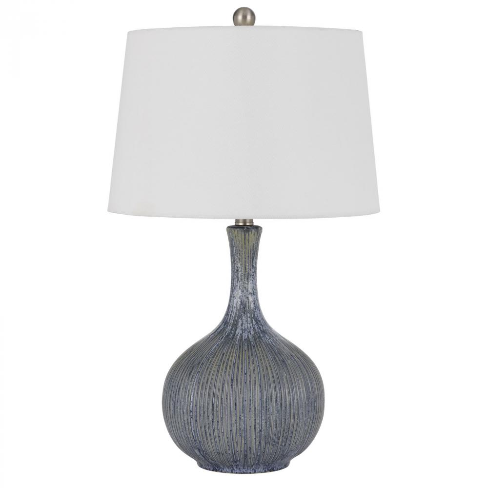 Vernate ceramic table lamp with hardback taper drum shade