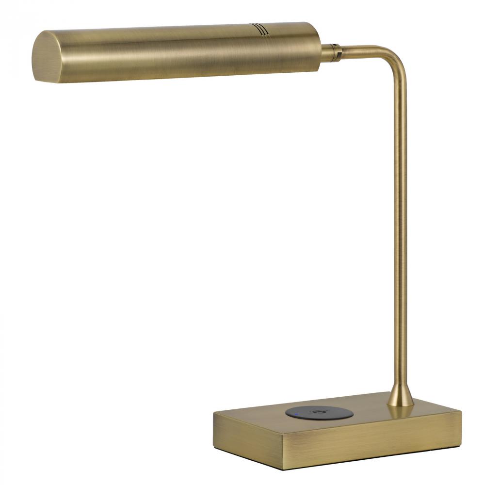 Delray 12W intergrated LED metal desk lamp with wireless charging port