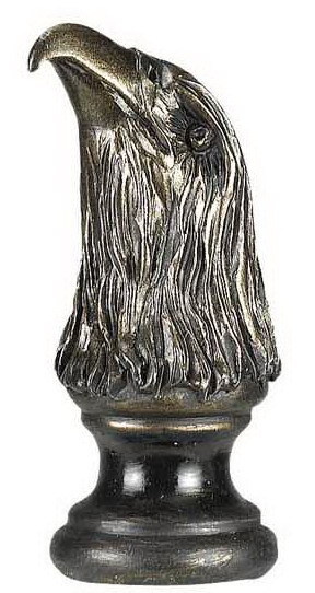 2.75&#34; Eagle Resin Finial In Rubbed Oil Finish