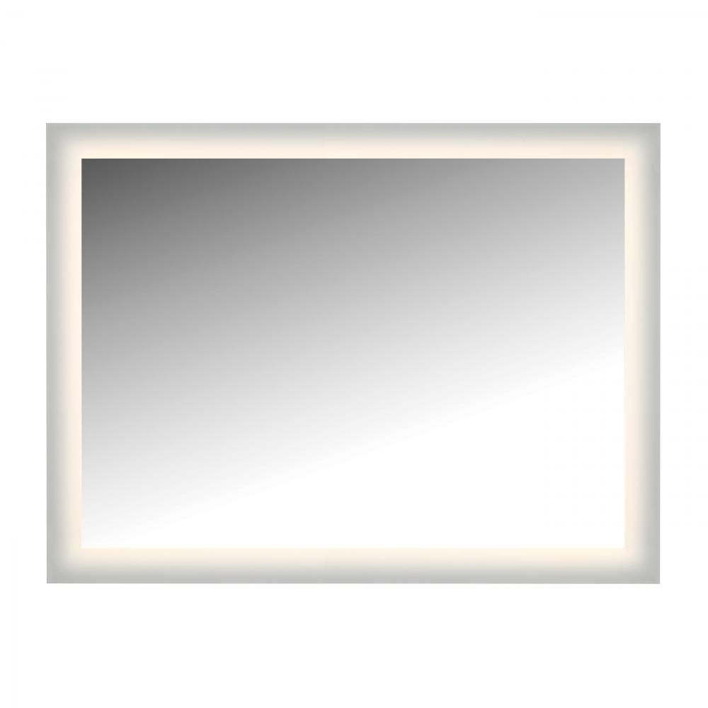 LED Lighted Mirror Wall Glow Style With Frosted Glass To The Edge, 48&#34; X 36&#34; With Easy Cleat