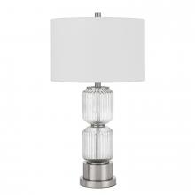 CAL Lighting BO-3040TB - Bresso fluted glass table lamp with hardback drum shade