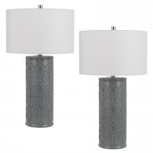 CAL Lighting BO-3065TB-2 - 150W 3 way Castine ceramic table lamp. Priced and sold as pairs