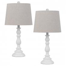 CAL Lighting BO-3096TB-2 - 60W Chester resin table lamp with hardback taper drum fabric shade (sold as pairs)