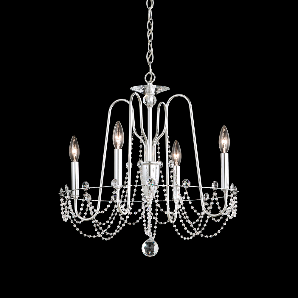 Esmery 4 Light 120V Chandelier in White with Clear Optic Crystal