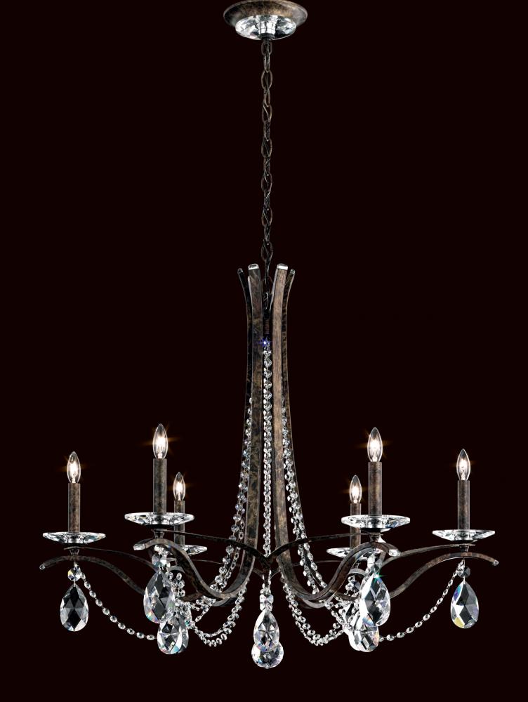 Vesca 6 Light 120V Chandelier in Heirloom Bronze with Clear Heritage Handcut Crystal