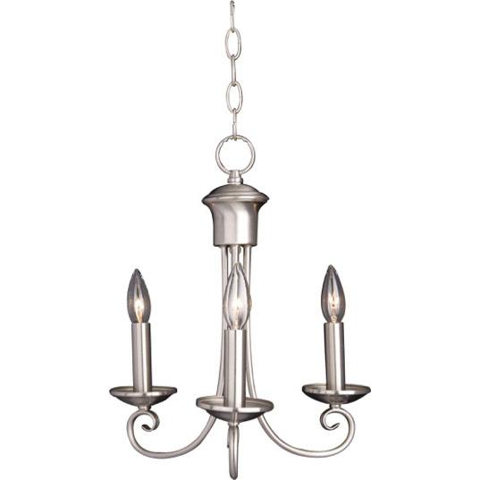 Three Light Satin Nickel Up Mini Chandelier