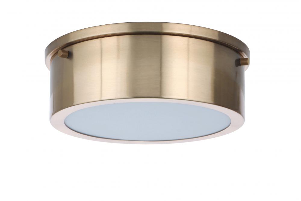 Fenn 1 Light 9&#34; LED Flushmount in Satin Brass