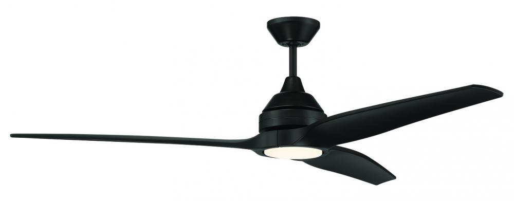 60&#34; Limerick Indoor/Outdoor (Damp) in Flat Black w/ Flat Black Blades