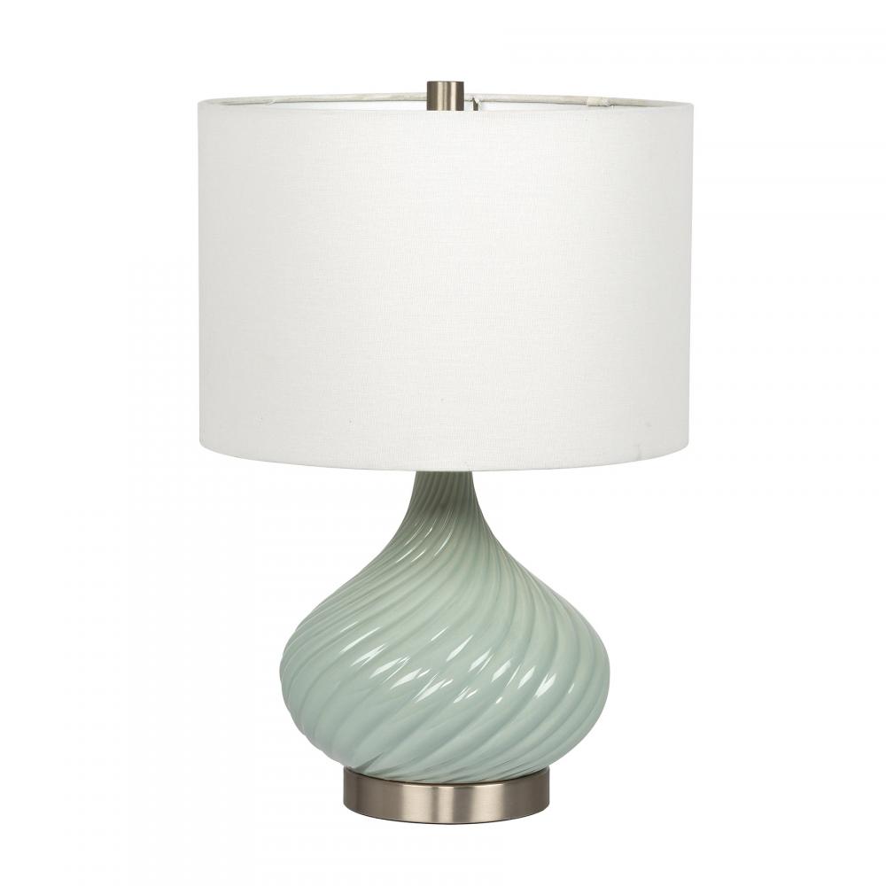 1 Light Ceramic Base Table Lamp in Chalk Blue