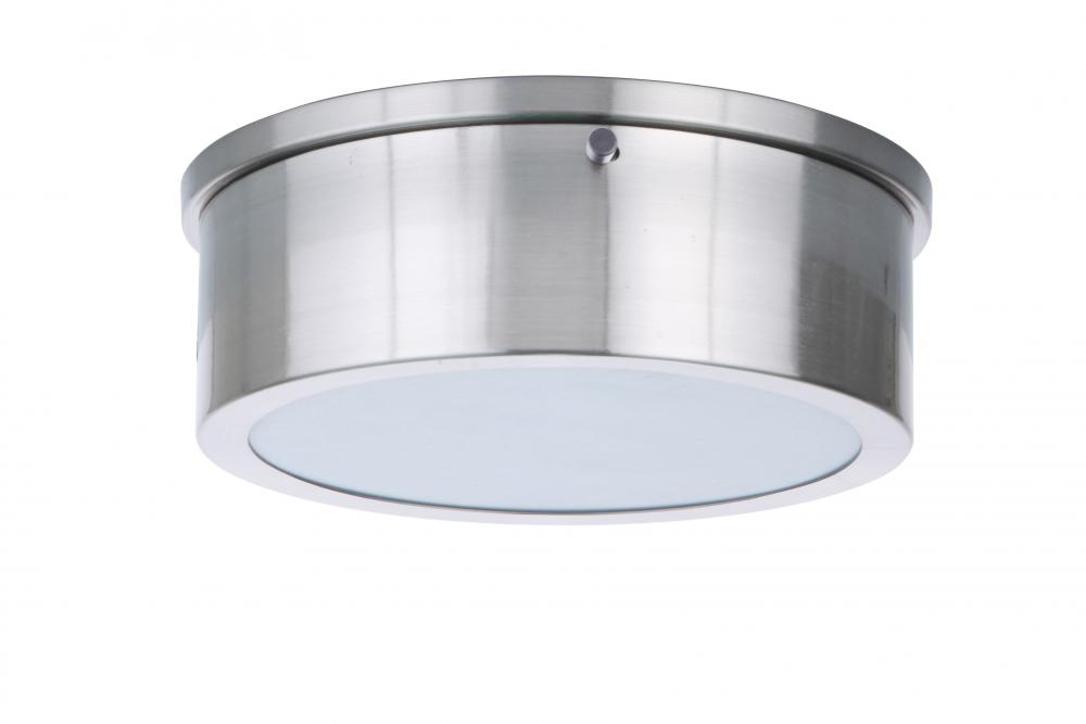 Fenn 1 Light 9&#34; LED Flushmount in Brushed Polished Nickel