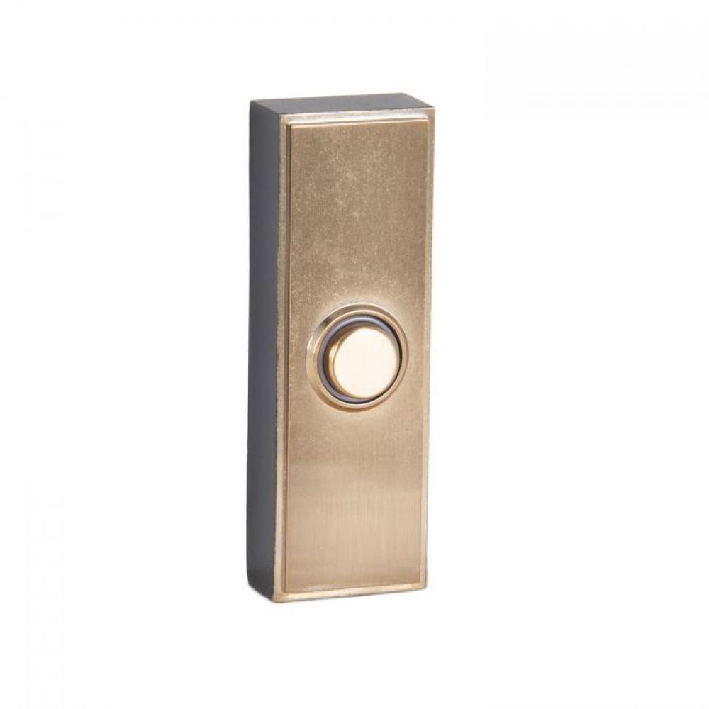 Surface Mount LED Lighted Push Button in Satin Brass