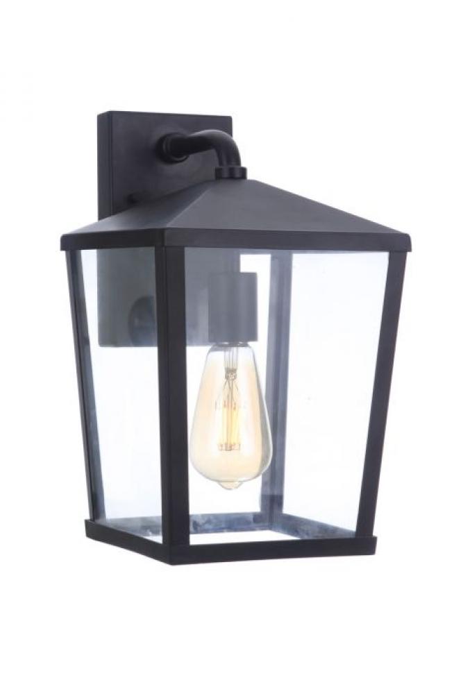 Olsen 1 Light Medium Outdoor Wall Lantern in Midnight