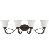 Craftmade 24204-MB-WG - Barrett Place 4 Light Vanity in Mocha Bronze (White Glass)