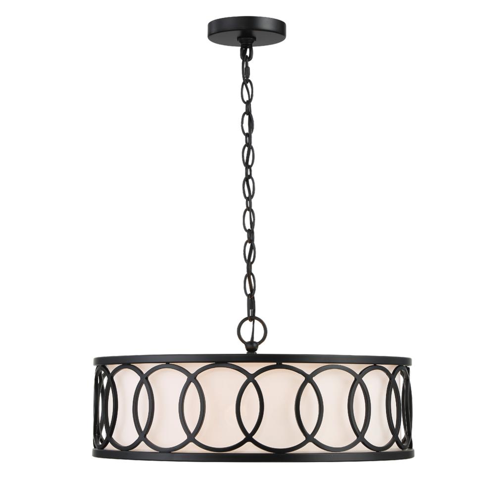 Libby Langdon Graham 6 Light Matte Black Chandelier