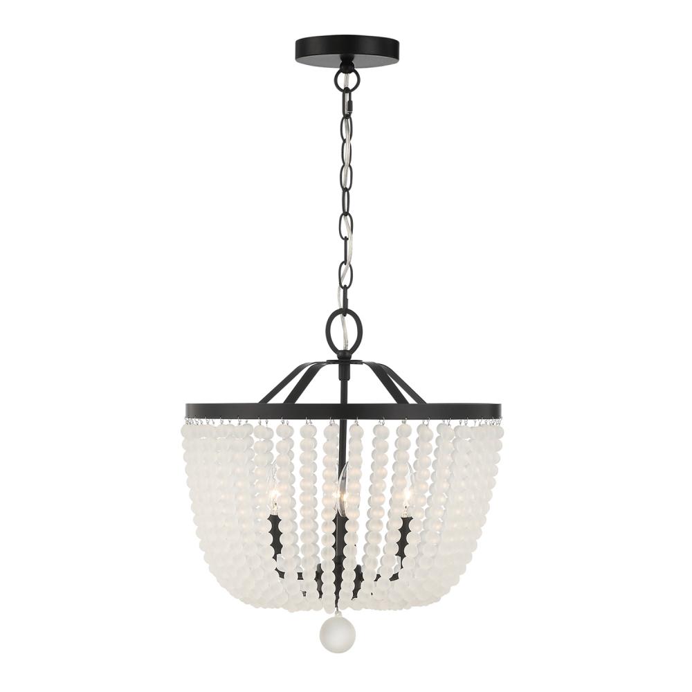 Rylee 4 Light Matte Black Frosted Beads Mini Chandelier