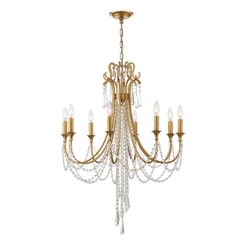 Arcadia 8 Light Antique Gold Chandelier