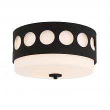 Crystorama KIR-B8100-BF - Kirby 2 Light Black Forged Flush Mount