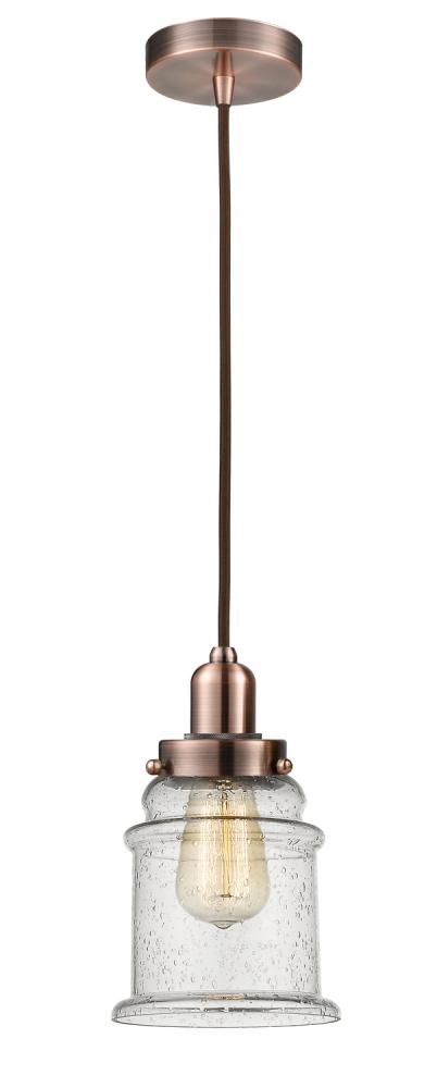 Whitney - 1 Light - 8 inch - Antique Copper - Cord hung - Mini Pendant