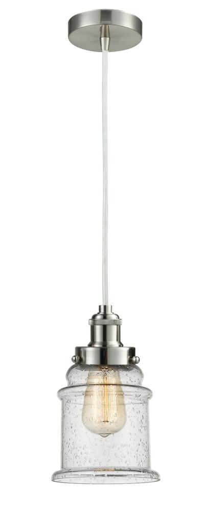 Edison - 1 Light - 8 inch - Satin Nickel - Cord hung - Mini Pendant