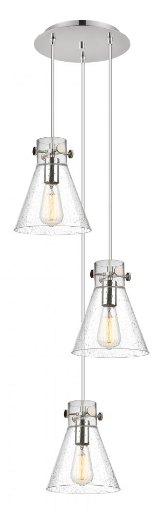 Newton Cone - 3 Light - 16 inch - Polished Nickel - Multi Pendant