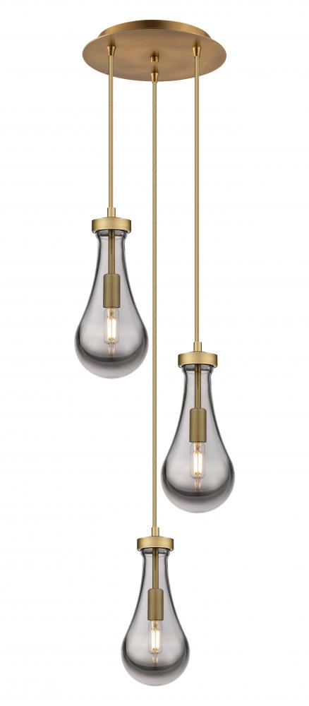 Owego - 3 Light - 13 inch - Brushed Brass - Multi Pendant