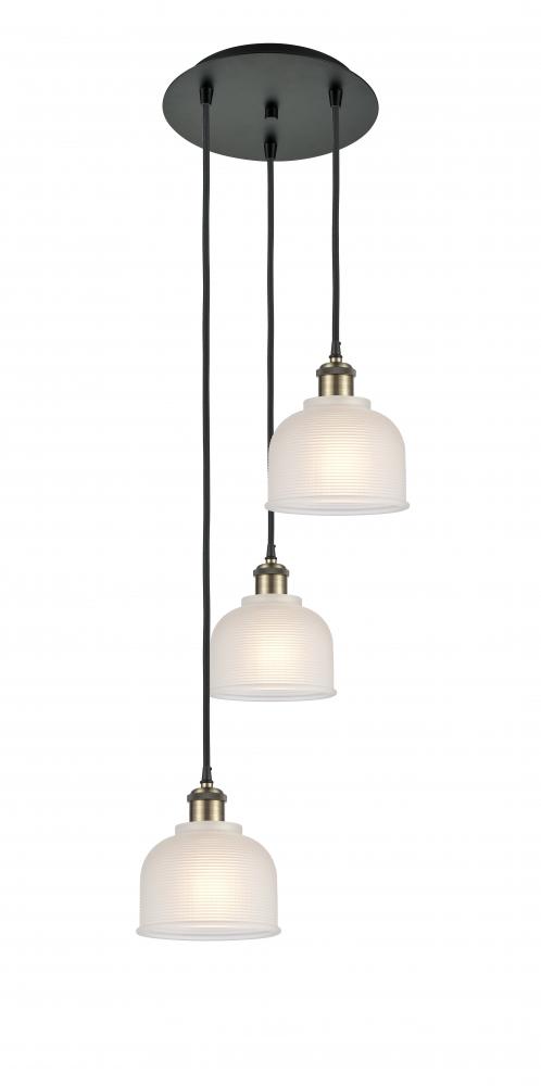 Dayton - 3 Light - 12 inch - Black Antique Brass - Cord Hung - Multi Pendant