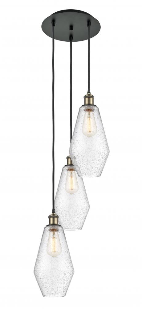 Cindyrella - 3 Light - 14 inch - Black Antique Brass - Cord Hung - Multi Pendant