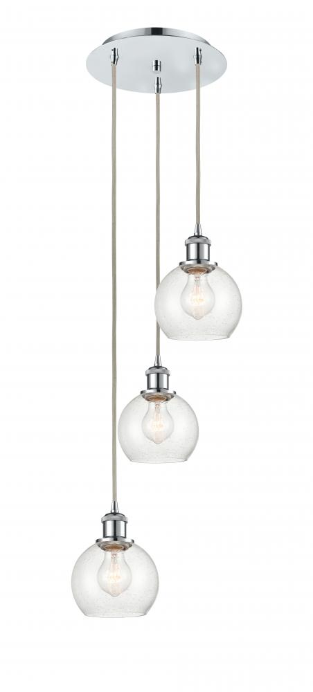 Athens - 3 Light - 12 inch - Polished Chrome - Cord Hung - Multi Pendant