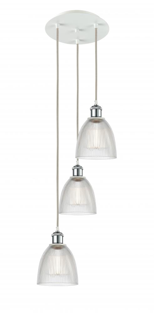 Castile - 3 Light - 13 inch - White Polished Chrome - Cord Hung - Multi Pendant