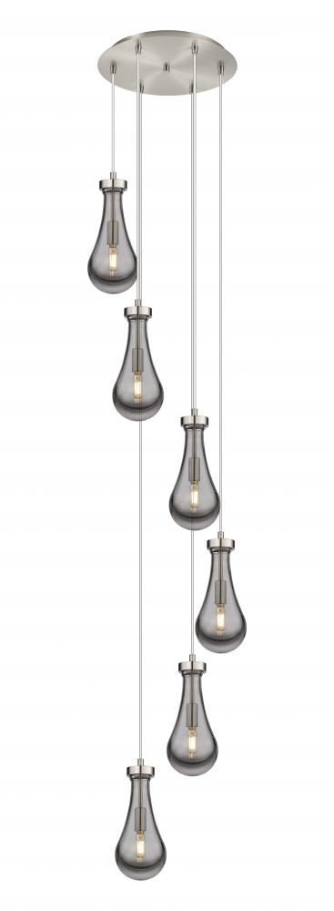 Owego - 6 Light - 16 inch - Brushed Satin Nickel - Multi Pendant