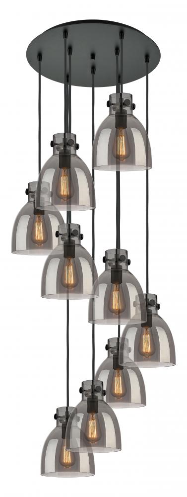 Newton Bell - 9 Light - 22 inch - Matte Black - Multi Pendant