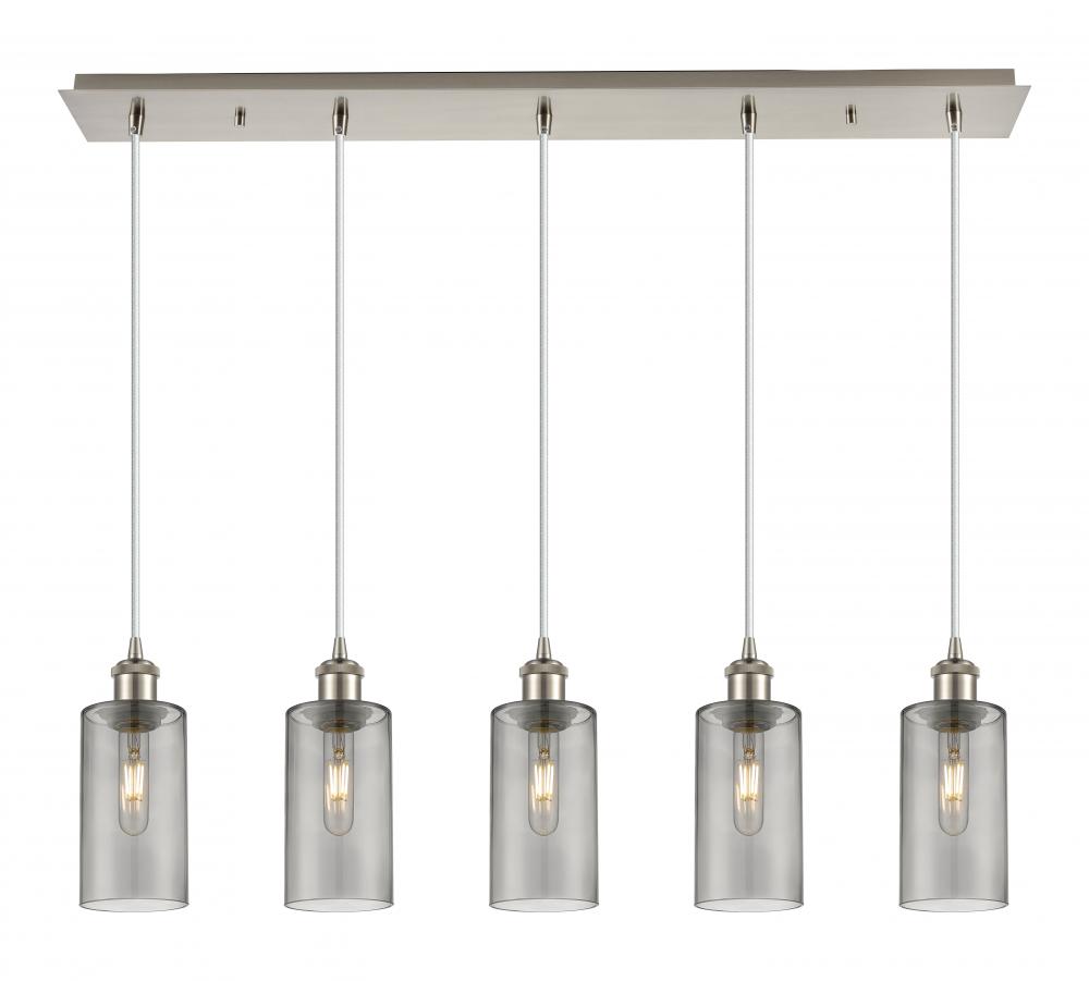 Crown Point - 5 Light - 37 inch - Brushed Satin Nickel - Linear Pendant