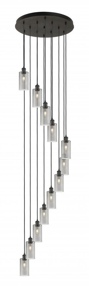 Crown Point - 12 Light - 24 inch - Matte Black - Multi Pendant