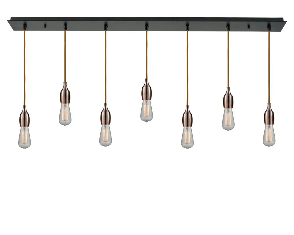 Chelsea - 7 Light - 48 inch - Matte Black - Cord hung - Linear Pendant