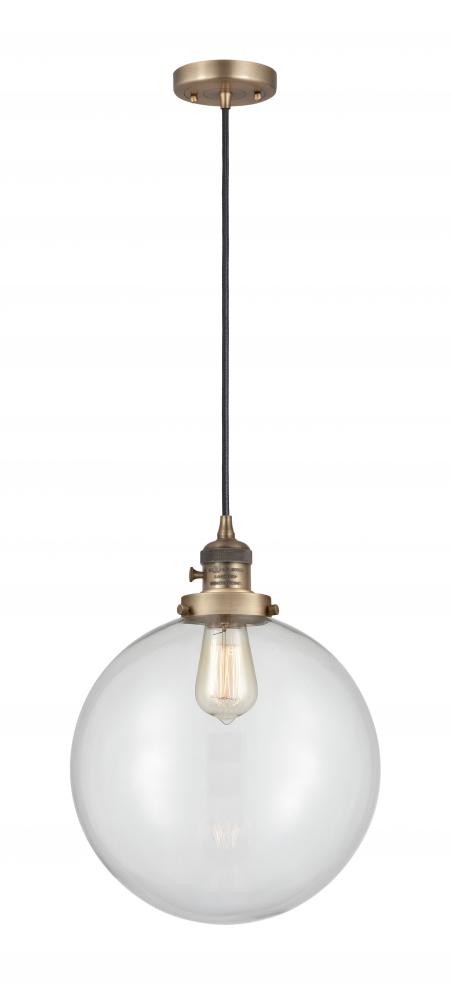 Beacon - 1 Light - 12 inch - Brushed Brass - Cord hung - Mini Pendant