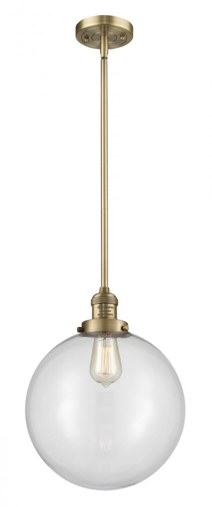 Beacon - 1 Light - 12 inch - Brushed Brass - Stem Hung - Mini Pendant