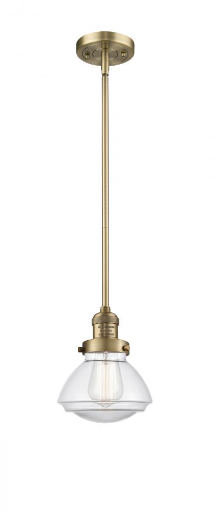 Olean - 1 Light - 7 inch - Brushed Brass - Stem Hung - Mini Pendant