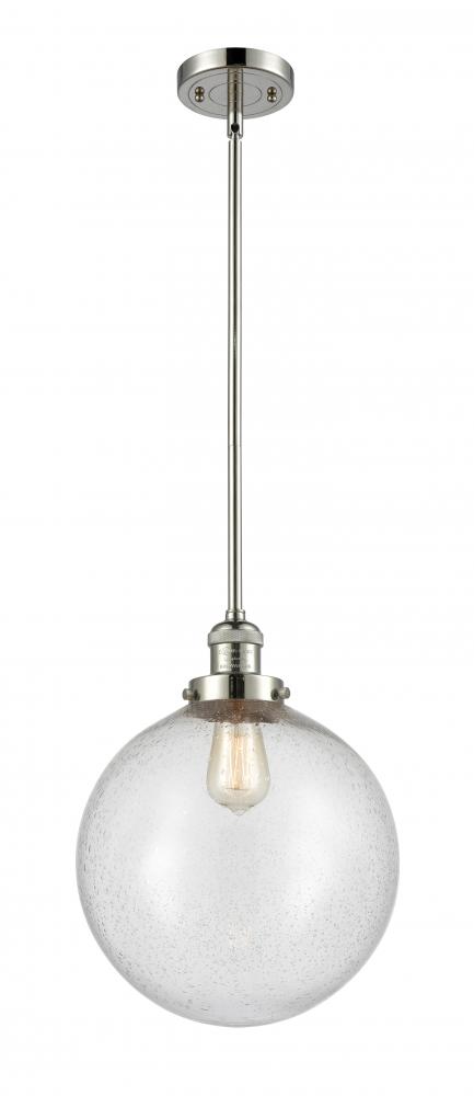 Beacon - 1 Light - 12 inch - Polished Nickel - Stem Hung - Mini Pendant