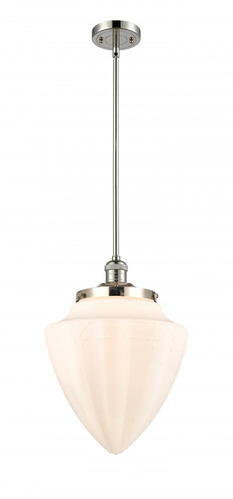 Bullet - 1 Light - 12 inch - Polished Nickel - Stem Hung - Mini Pendant