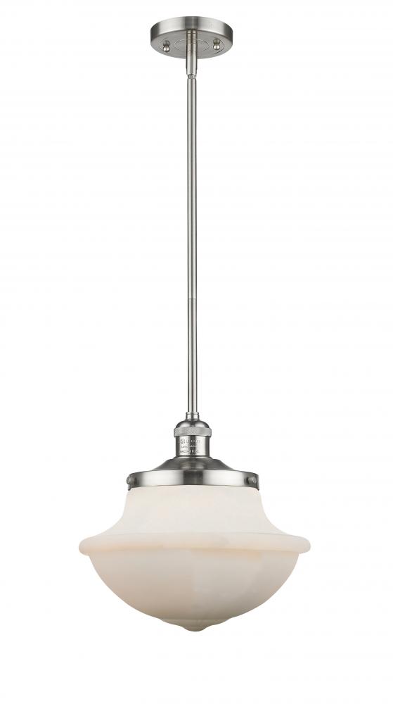 Oxford - 1 Light - 12 inch - Brushed Satin Nickel - Stem Hung - Mini Pendant