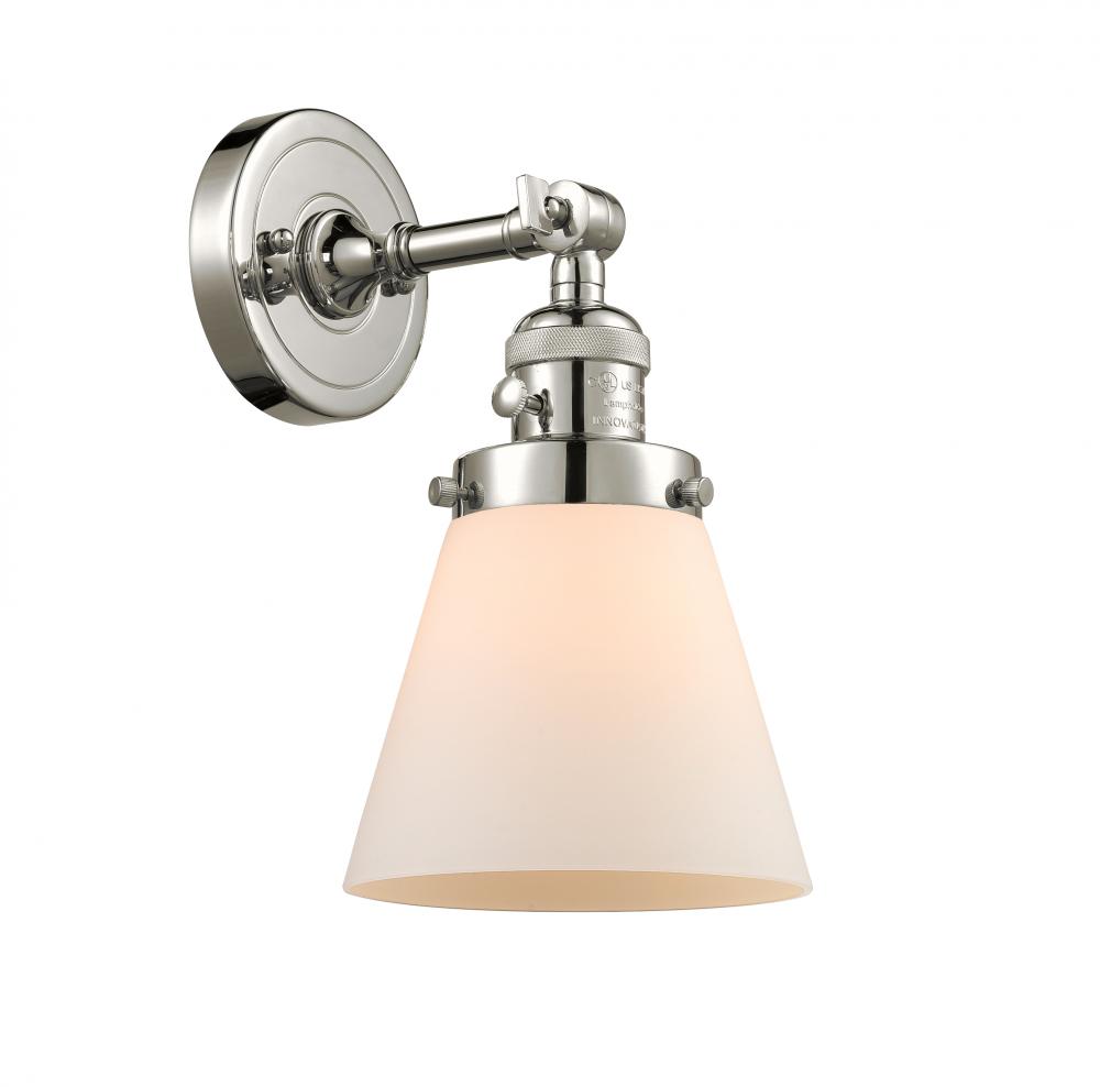 Cone - 1 Light - 6 inch - Polished Nickel - Sconce