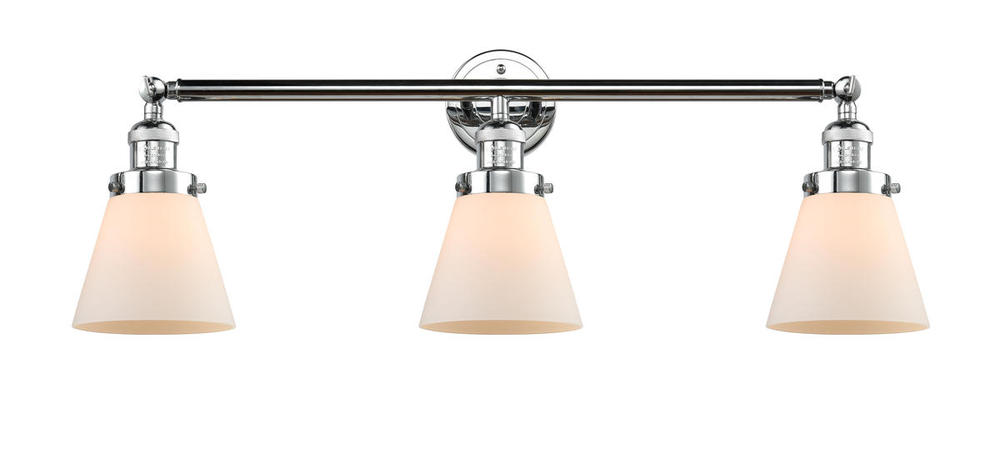 Cone - 3 Light - 30 inch - Polished Chrome - Bath Vanity Light