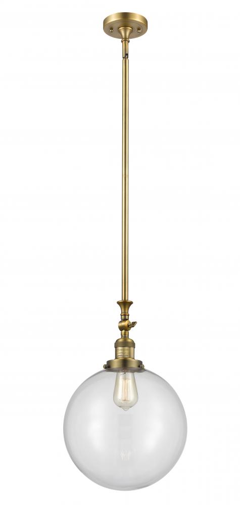 Beacon - 1 Light - 12 inch - Brushed Brass - Stem Hung - Mini Pendant