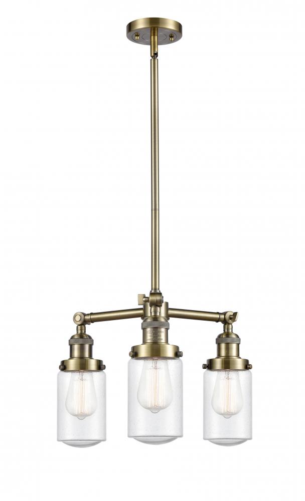 Dover - 3 Light - 17 inch - Antique Brass - Stem Hung - Chandelier