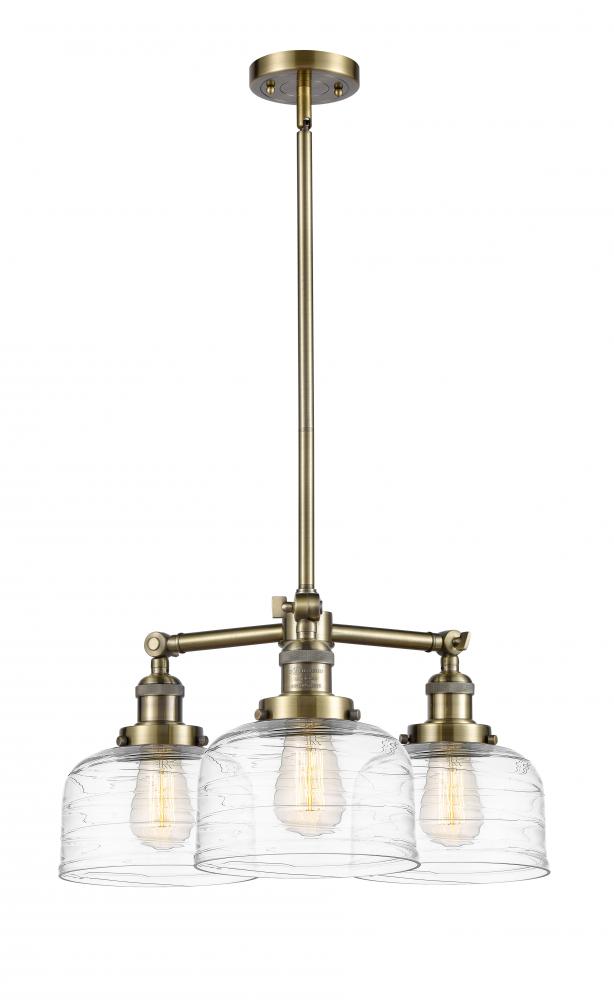 Bell - 3 Light - 22 inch - Antique Brass - Stem Hung - Chandelier