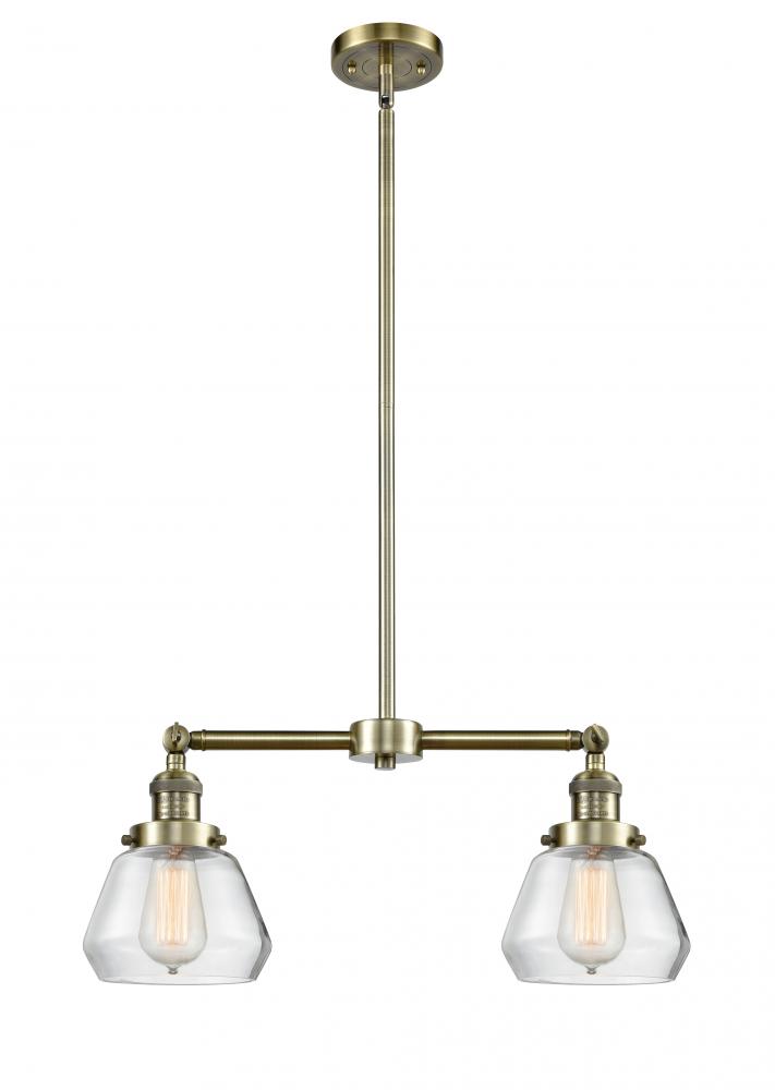 Fulton - 2 Light - 21 inch - Antique Brass - Stem Hung - Island Light