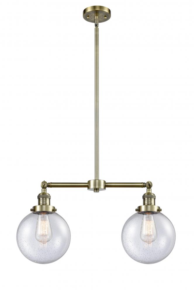 Beacon - 2 Light - 25 inch - Antique Brass - Stem Hung - Island Light