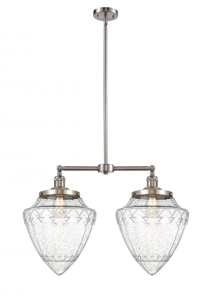 Bullet - 2 Light - 24 inch - Brushed Satin Nickel - Stem Hung - Island Light